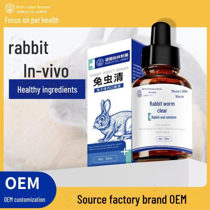 Flüssiges Entwurmungs- und Antikokzidien-Nahrungsergänzungsmittel für Kaninchen 30ml
