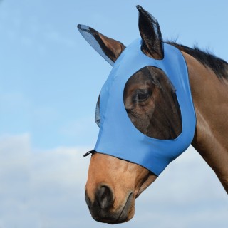 Weatherbeeta Stretch Fliegenmaske mit Ohrenschutz - blue/black