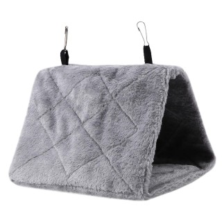 Weiche Plüsch Hängematte Hängen Käfig Zelt Für Vögel Papagei Winter Warme Bett Haustier Spielzeug (Grau S) S graue