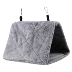 Weiche Plüsch Hängematte Hängen Käfig Zelt Für Vögel Papagei Winter Warme Bett Haustier Spielzeug (Grau S) S graue