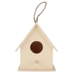 Innovatives Vogelhaus aus Holz, natürlich, sicher, langlebig, klein, DIY, kleines Vogelhaus aus Holz, groß, mit Hanf