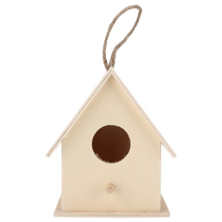 Innovatives Vogelhaus aus Holz, natürlich, sicher, langlebig, klein, DIY, kleines Vogelhaus aus Holz, groß, mit Hanf
