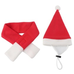 Niedliches Haustier-Hunde-Weihnachtsmannmütze-Schal-Kragen-Geburtstags-Weihnachtskostüm für Welpen-Kätzchen-kleine Haustiere