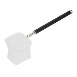 Verstellbare Mini-Fischernetzstange für Aquarium-Garnelen, 20–57,5 cm, erweiterbar(Schwarzes Quadrat)