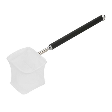 Verstellbare Mini-Fischernetzstange für Aquarium-Garnelen, 20–57,5 cm, erweiterbar(Schwarzes Quadrat)