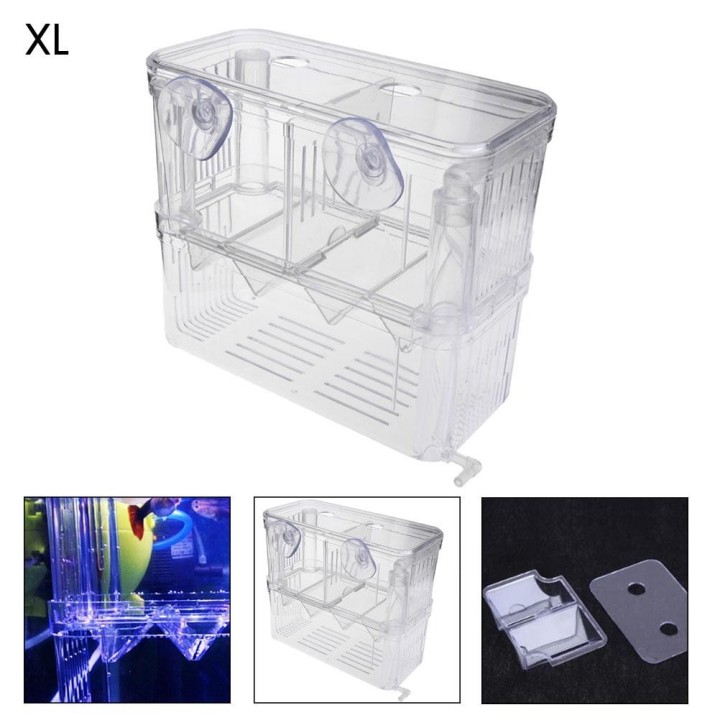 Acryl Fischzucht Aquarium Dual Layer Hängen Fry Baby Fisch Brüterei Inkubator Net Fisch