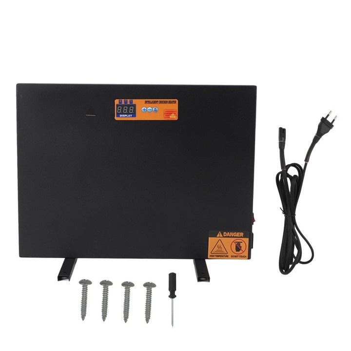 Hühnerstall-Heizung, schwarz, 150 W, manuelle Steuerung, Anti-Kipp-Timer, thermostatische Überhitzung