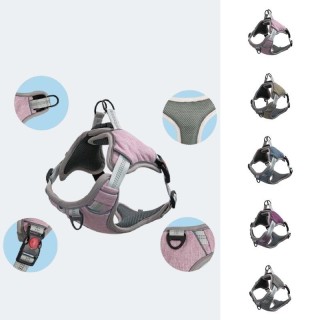 Haustier-Outdoor-Geschirr, verstellbares reflektierendes Geschirr mit Schnalle, bequemes Geschirr für mittelgroße und große H