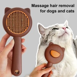 Zupfbürste für Haustiere, selbstreinigende Fellpflegebürste, schwimmende Haarentfernungs-Massagekamm für Katzen, Fellpflegezu