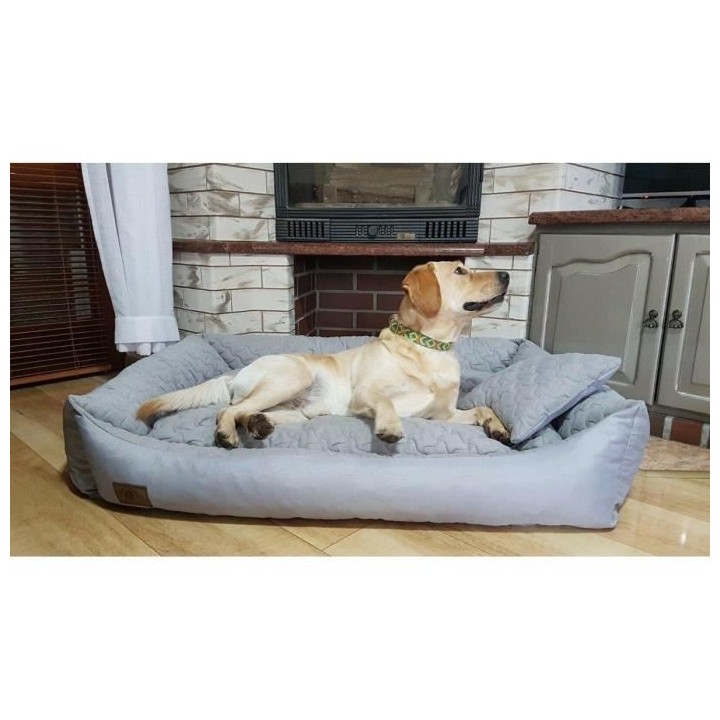 Graue Bettdecke für den Hund mit Bettdecke 120x90 cm - Waschbare Bettdecke für den Hund - Undurchlässige Bettdecke für den Hu