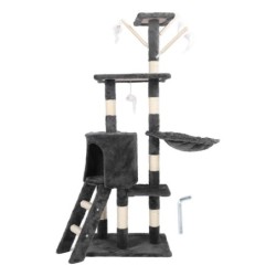 Katzenbaumturm mit Kratzbaum, multifunktionaler mehrstufiger Katzenturm mit Sprungplattform und