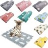 Weiche, flauschige Flanell-Hundedecke, niedlicher Cartoon-Druck, Haustier-Bettlaken, Matte, warme, atmungsaktive Schlafdecken
