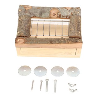 Kaninchen Heuraufe Sicheres Apfelholz Bissfest Haustier Holz Heu Feeder für Kleintiere