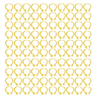 100PCS Huhn Knöchel Ringe Reusable Plastic Ente Bein Bands Clips Für Zucht Hühner Enten Gänse 16mm / 0.63in gelb