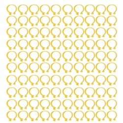 100PCS Huhn Knöchel Ringe Reusable Plastic Ente Bein Bands Clips Für Zucht Hühner Enten Gänse 16mm / 0.63in gelb