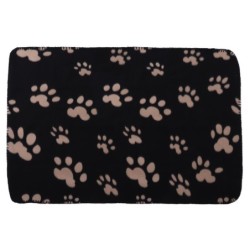 Hundedecke, weicher Plüsch, maschinenwaschbar, Plüsch-Haustierdecke für kleine Haustiere, Hunde und Katzen, Pfotenabdruck, M