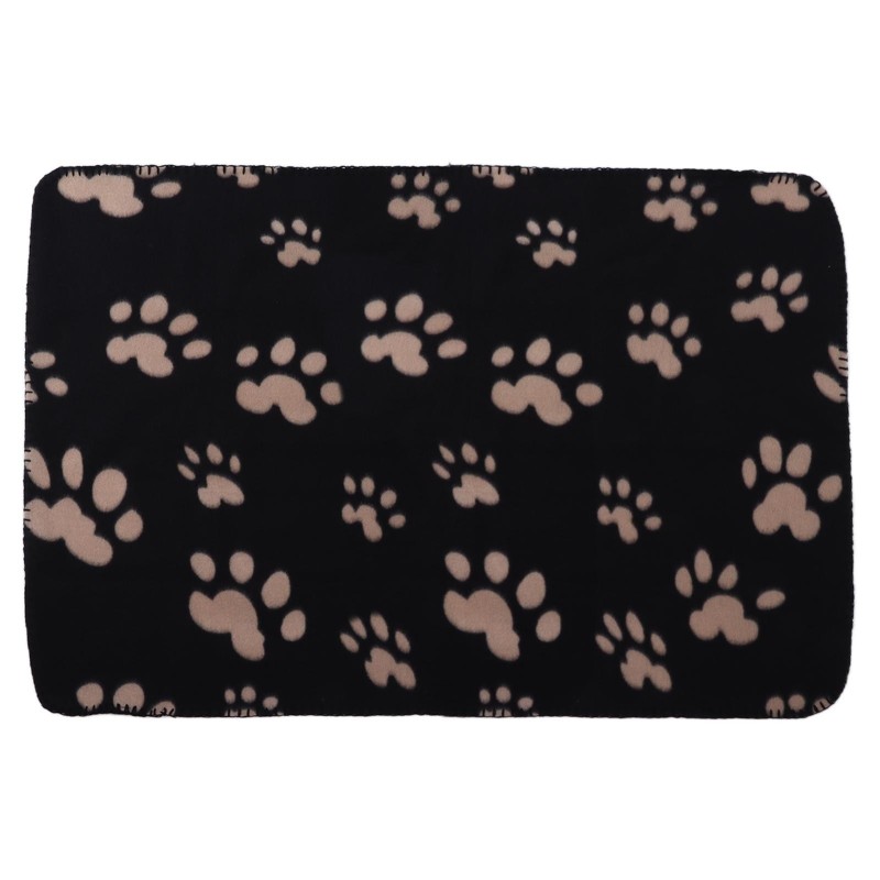 Hundedecke, weicher Plüsch, maschinenwaschbar, Plüsch-Haustierdecke für kleine Haustiere, Hunde und Katzen, Pfotenabdruck, M