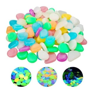 Pierre Lumineuse Colorées 100 Stück Cailloux Aquarium Dekoration Galet Aquarium Fluoreszierend Wahrscheinlichkeit 1,8 à 3 cm