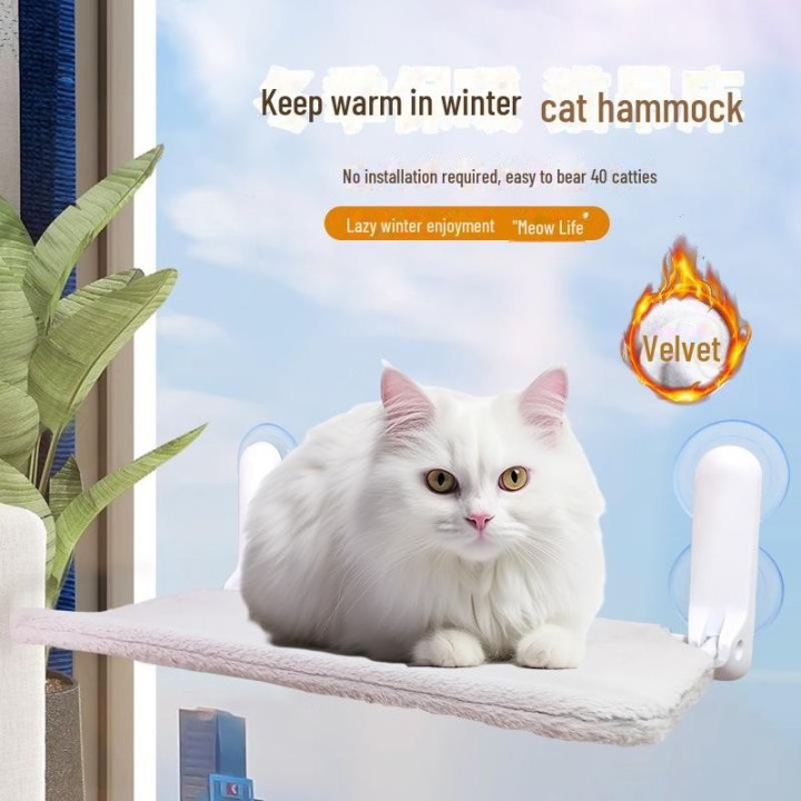 Faltbare Katzenhängematte mit Saugnapf für Fenster und Balkon Standard B30*45cm
