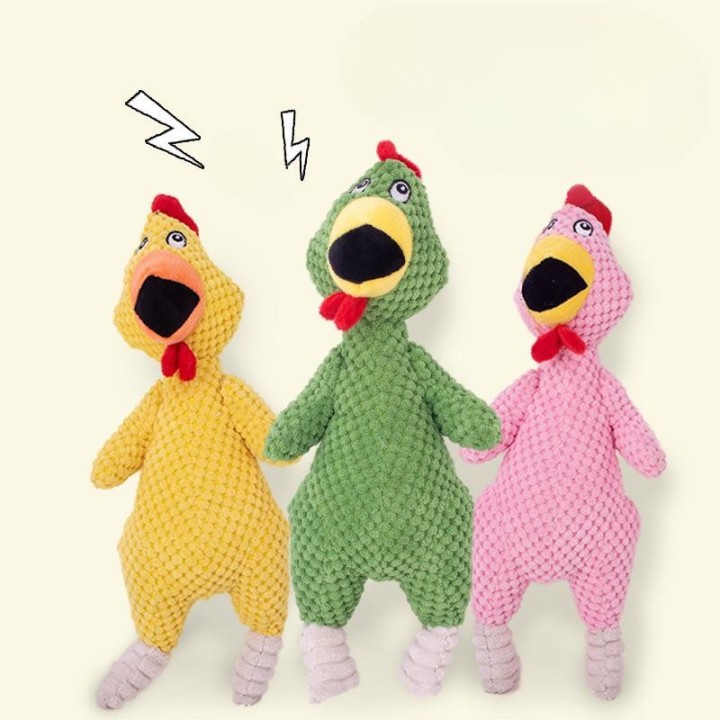 Neues Plüschspielzeug für Haustiere, buntes Ananas-Schreihuhn, um Langeweile zu lindern, Hundeknirschen, Kauspielzeug 35*15cm
