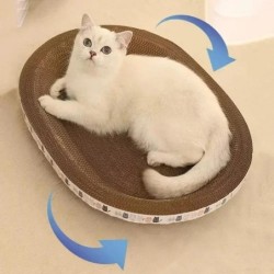 Gewellter Katzenkratzbaum, Katzenschaber, Katzenkratz-Loungebett, ovales Schleifkrallenspielzeug für verschleißfestes Katzenb