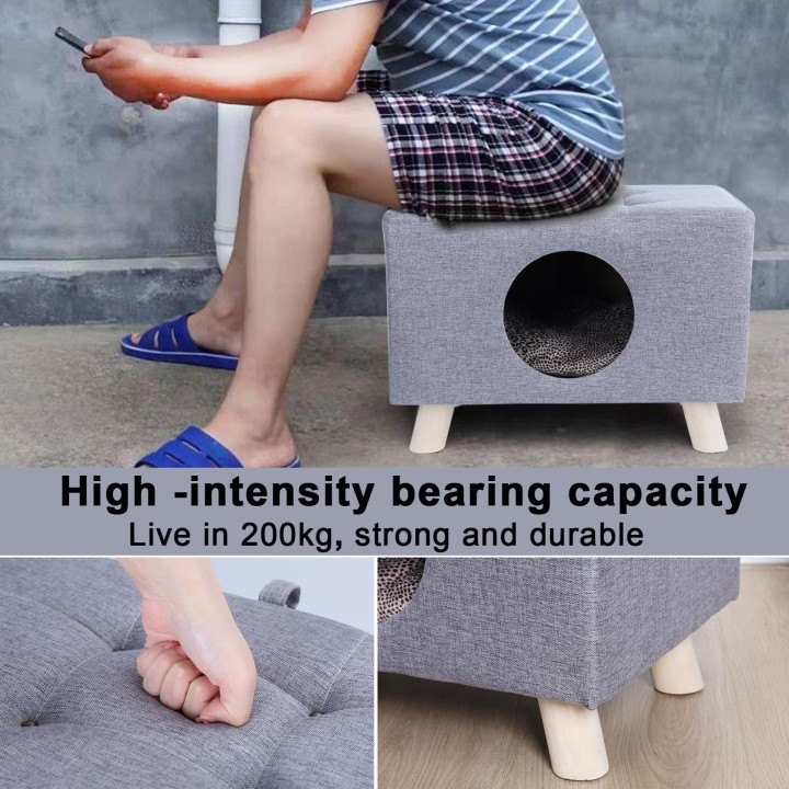 Katzennest, Haustierhaus, Bank, Holz, Haustierhaus, Katzenhöhle mit Matte, Haustierhaus, Fußstütze, Hocker mit Kissen, Würfel