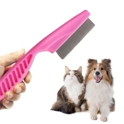 2-teiliger Fellpflegekamm für Haustiere, multifunktionaler Flohkamm aus Edelstahl für Katzen und Hunde, Bürste zur Entfernung