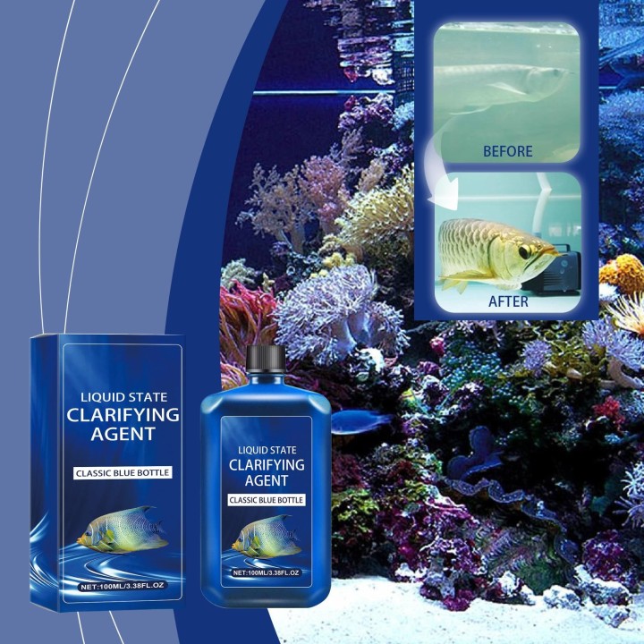 100 ml Aquarium-Wasserklärer für klare Aquarien, sicherer und wirksamer Algenentferner, Wasserreinigungsreiniger