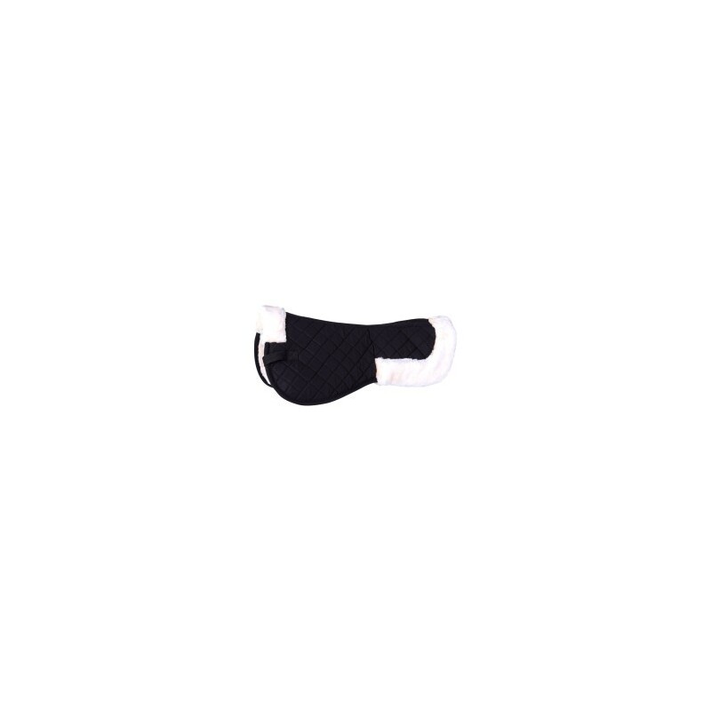 4Horses Sattelpad Basic Kunstfell schwarz WB (Warmblut)