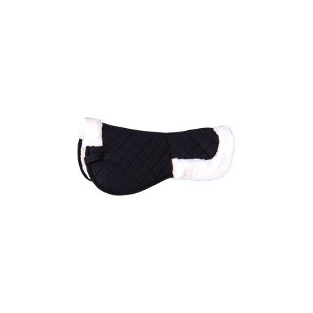 4Horses Sattelpad Basic Kunstfell schwarz WB (Warmblut)