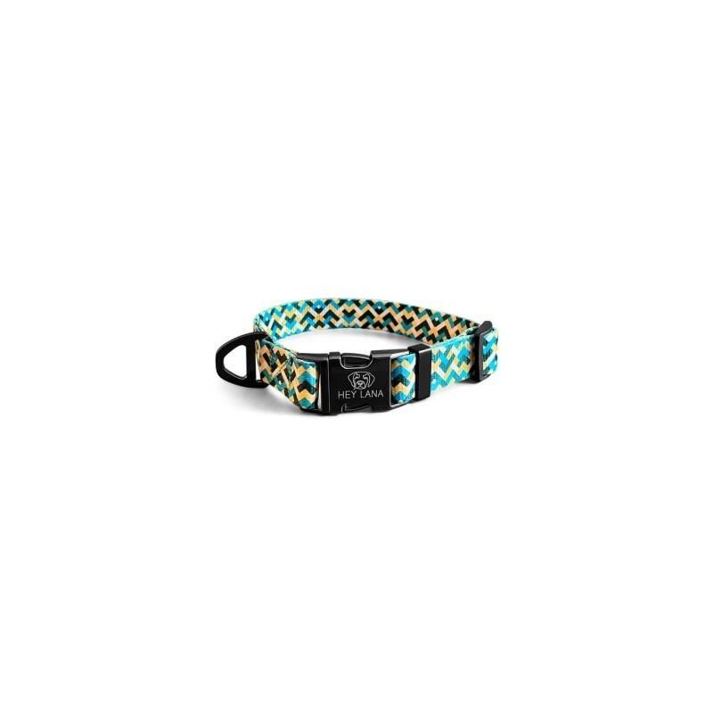 Hey Lana Halsband – Kunterbunt – stufenlos verstellbar mit Metallschließe gelb/ grün L-XL