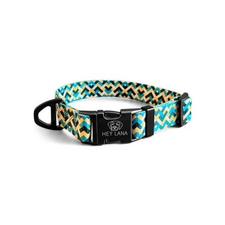 Hey Lana Halsband – Kunterbunt – stufenlos verstellbar mit Metallschließe gelb/ grün L-XL