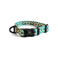 Hey Lana Halsband – Kunterbunt – stufenlos verstellbar mit Metallschließe gelb/ grün L-XL