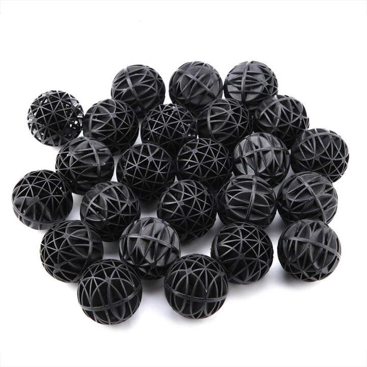 50Pcs Bio Porösen Filter Biochemischen Ball mit Baumwolle Aquarium Teich Filter Material 26mm