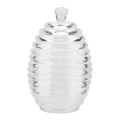 265 ml transparentes Honigglas in Bienenstockform mit Tropfstab zum Aufbewahren und Ausgeben von Honig