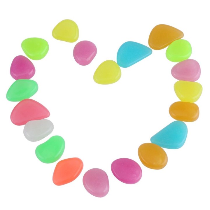 20 stücke Bunte Künstliche Fisch Tank Leucht Steine Rock Aquarium Garten Straße Dekorationen