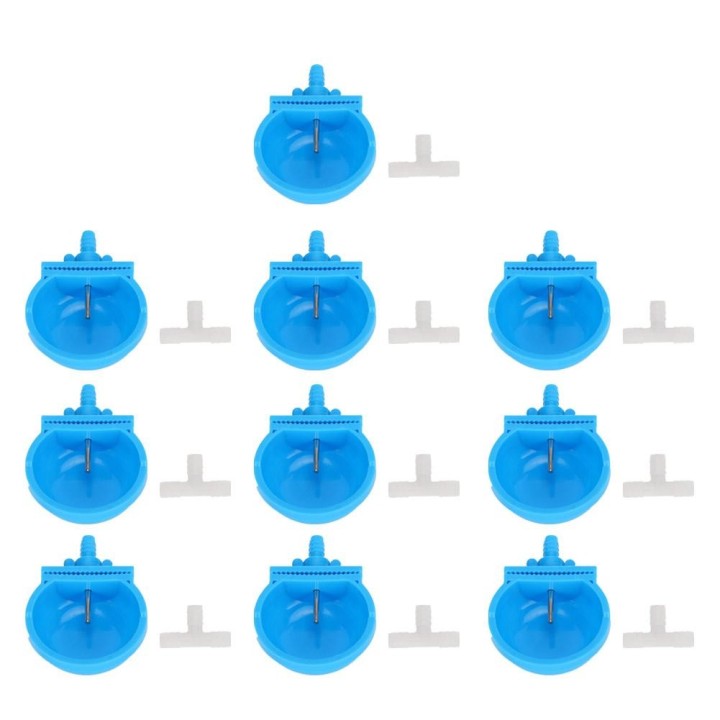 10Pcs Kaninchen Wasser Brunnen AntiBite Trinken Schüssel 3 Weg Feeder Waterer(Runder Split ThreeWay Bunny