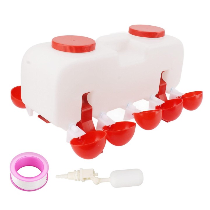 Automatische Hühnertränke, 10 l, große Geflügeltränken mit 10 Schüsseln für Enten, Gänse