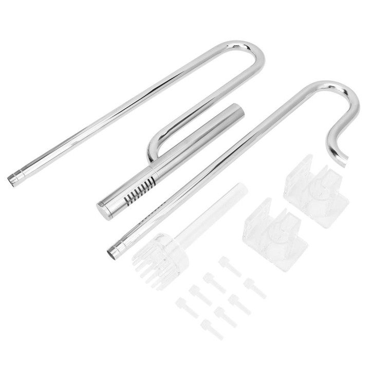 Edelstahl Aquarium Pflanzen Zufluss Abfluss Oberfläche Ölfilm Skimmer Filter Rohr(12/16 mm)