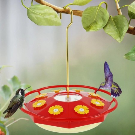 Kolibri-Futterspender mit 8 Futterstellen, hängender Vogelfutterspender, ameisen- und bienensicher, Kolibri-Futterspender in