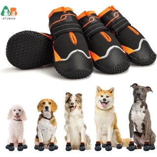 ATUBAN Hundeschuhe für Hunde, rutschfeste Hundestiefel und Pfotenschutz für heißes Pflaster, wasserdichte Hundestiefel für re