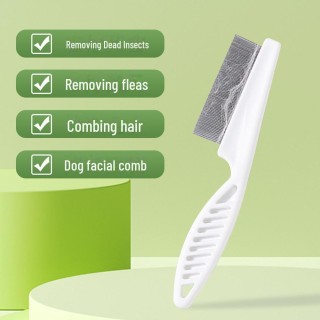 Flohkamm für Hunde und Katzen – spezielles Pflegewerkzeug zur Haarentfernung Small White