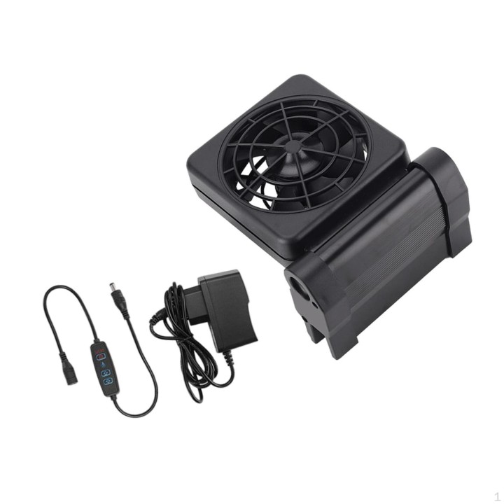 Aquarium Kühler Wasser Winkel Einstellbar Fisch Tank Fan für Axolotl Korallen (Schwarz) 1 head
