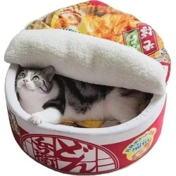 Hält warm und ist superweich. Kreative, fassförmige Ramen-Nudeln, süßes Haustiernest, Katzenhaus, Hundebett, Schlafkissen, Ha