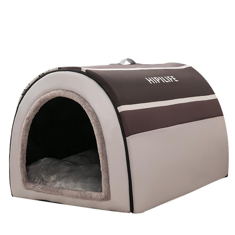 Winter Haustier Katzenbett Faltbare Hundehütte Hundevilla Schlafhütte Abnehmbares Nest Warme Geschlossene Höhle Sofa Heimtier
