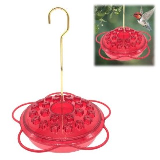 Kolibri-Futterspender für draußen, zum Aufhängen, Kunststoff-Futterspender für Wildvögel mit 24 Futteröffnungen und Sitzstang