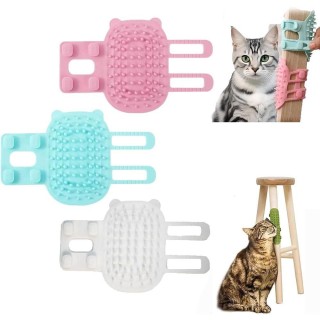 Einstellbare Katze Kitzeln Kamm Weiche Haustier Bürste Kreative Katze Ecke Bürste Haustier Zubehör grün