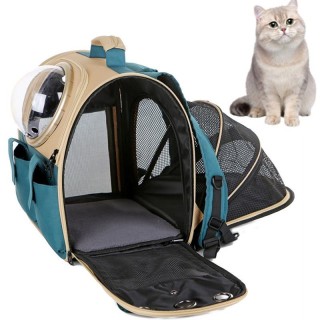 Haustierbedarf Katzenrucksack transparenter erweiterbarer Rucksack tragbarer Rucksack Hund atmungsaktive Raumkapseltasche mit