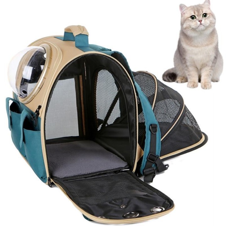 Haustierbedarf Katzenrucksack transparenter erweiterbarer Rucksack tragbarer Rucksack Hund atmungsaktive Raumkapseltasche mit