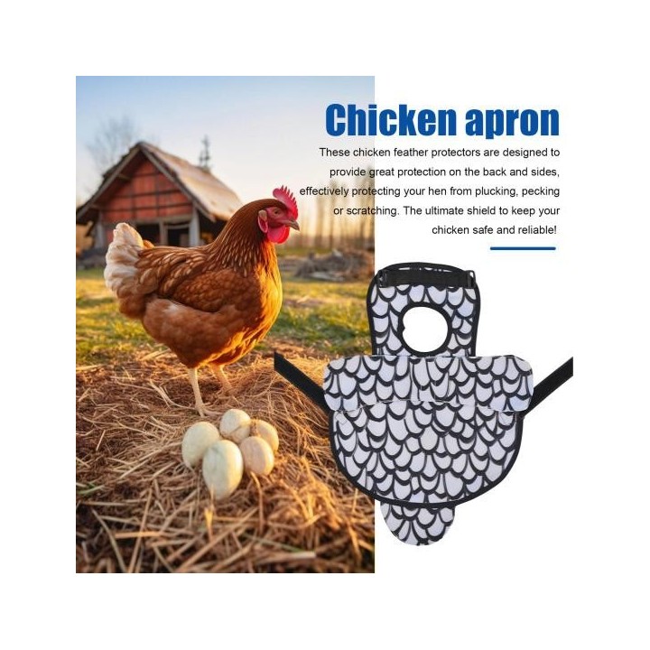 Hühnersattel für Hennen, bedruckte Hühnerschürzen mit verstellbarem Riemen, Hühnerweste, Jacke, Kleidung für Geflügel, Rücken